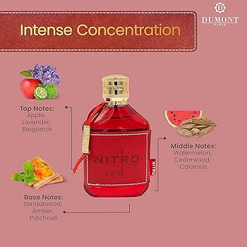 Nitro Red Intensely by Dumont Extrait De Parfum 100ml 3.4 Fl oz