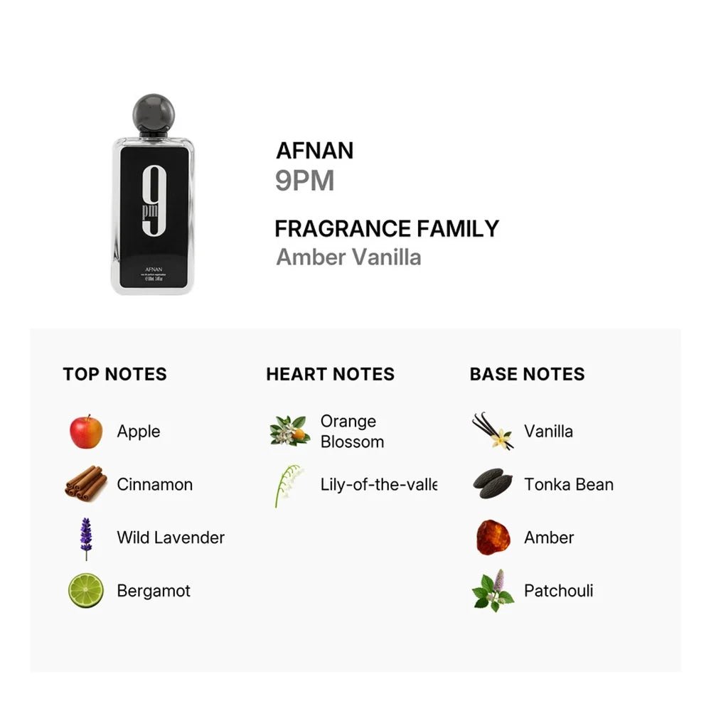 Afnan 9PM Men Eau De Parfum 100ml 3.4 Fl oz