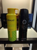 Armaf 200ml 6.7 fl oz Odyssey Limoni & Club de Nuit Intense Man Body Spray *TWO PACK BUNDLE*