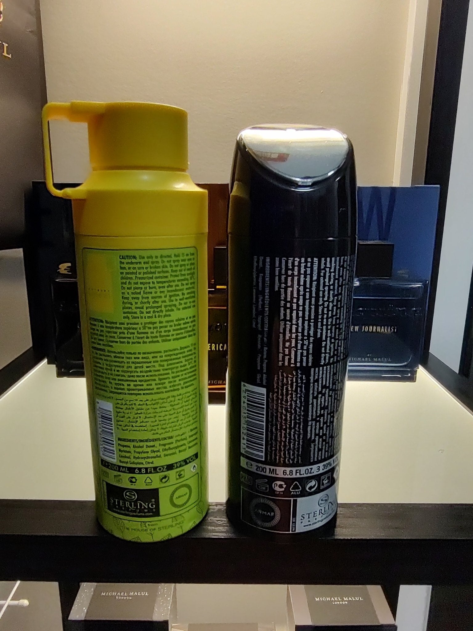 Armaf 200ml 6.7 fl oz Odyssey Limoni & Club de Nuit Intense Man Body Spray *TWO PACK BUNDLE*