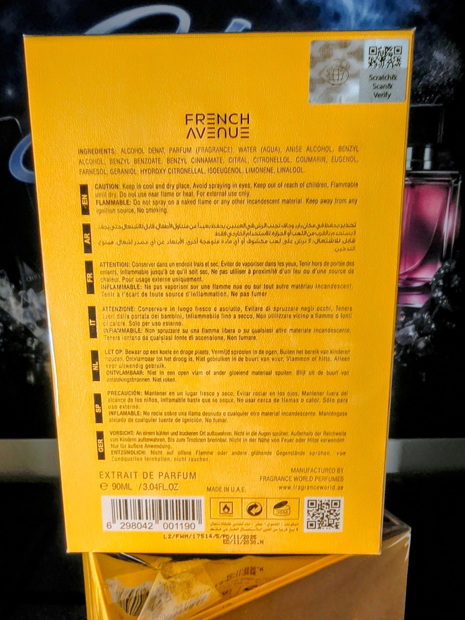 French Avenue Nectare Extradose Extrait De Parfum 90ml 3.04 Fl oz