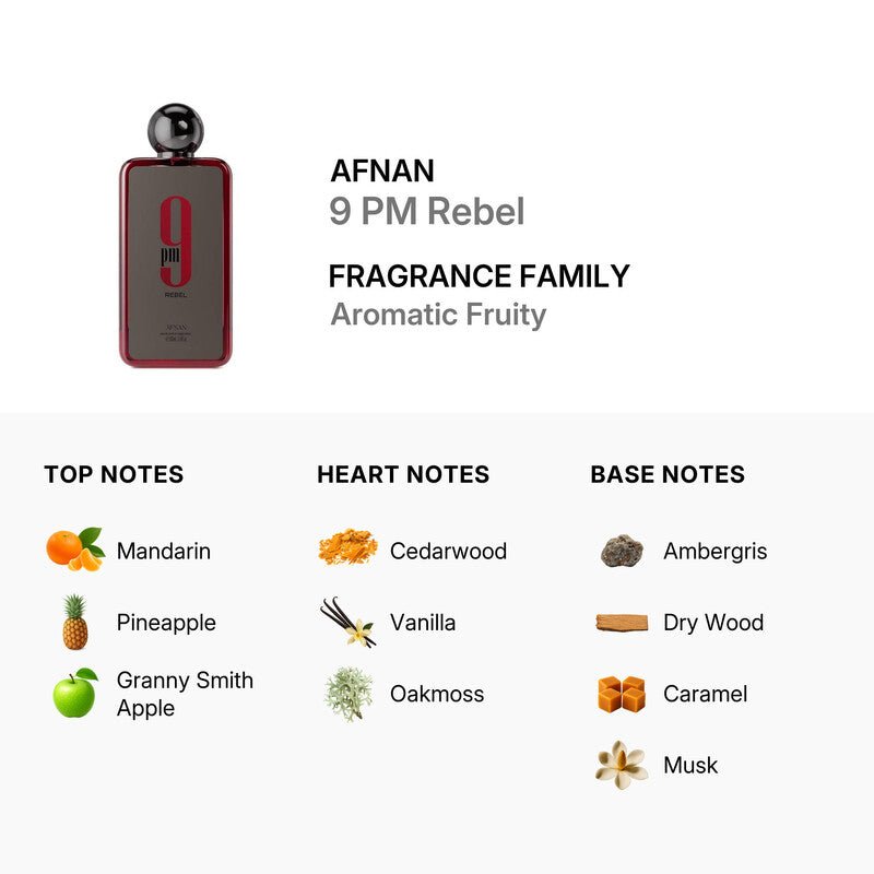 Afnan 9PM Rebel Eau De Parfum 100ml 3.4 Fl oz