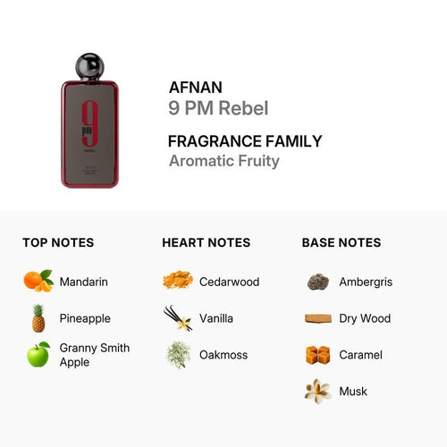 Afnan 9PM Rebel Eau De Parfum 100ml 3.4 Fl oz