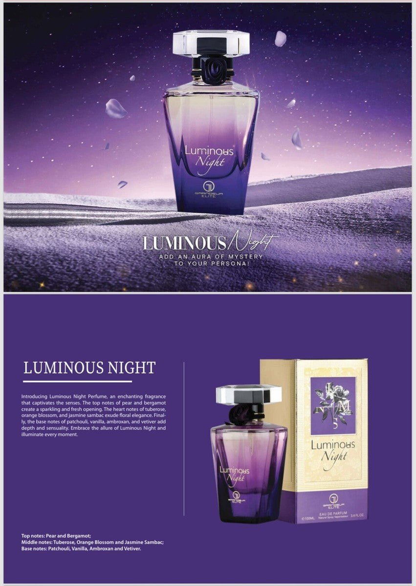 Grandeur Luminous Night Dreams Eau de Parfum Spray 100ml 3.4 fl oz - Ski's Scent-sations